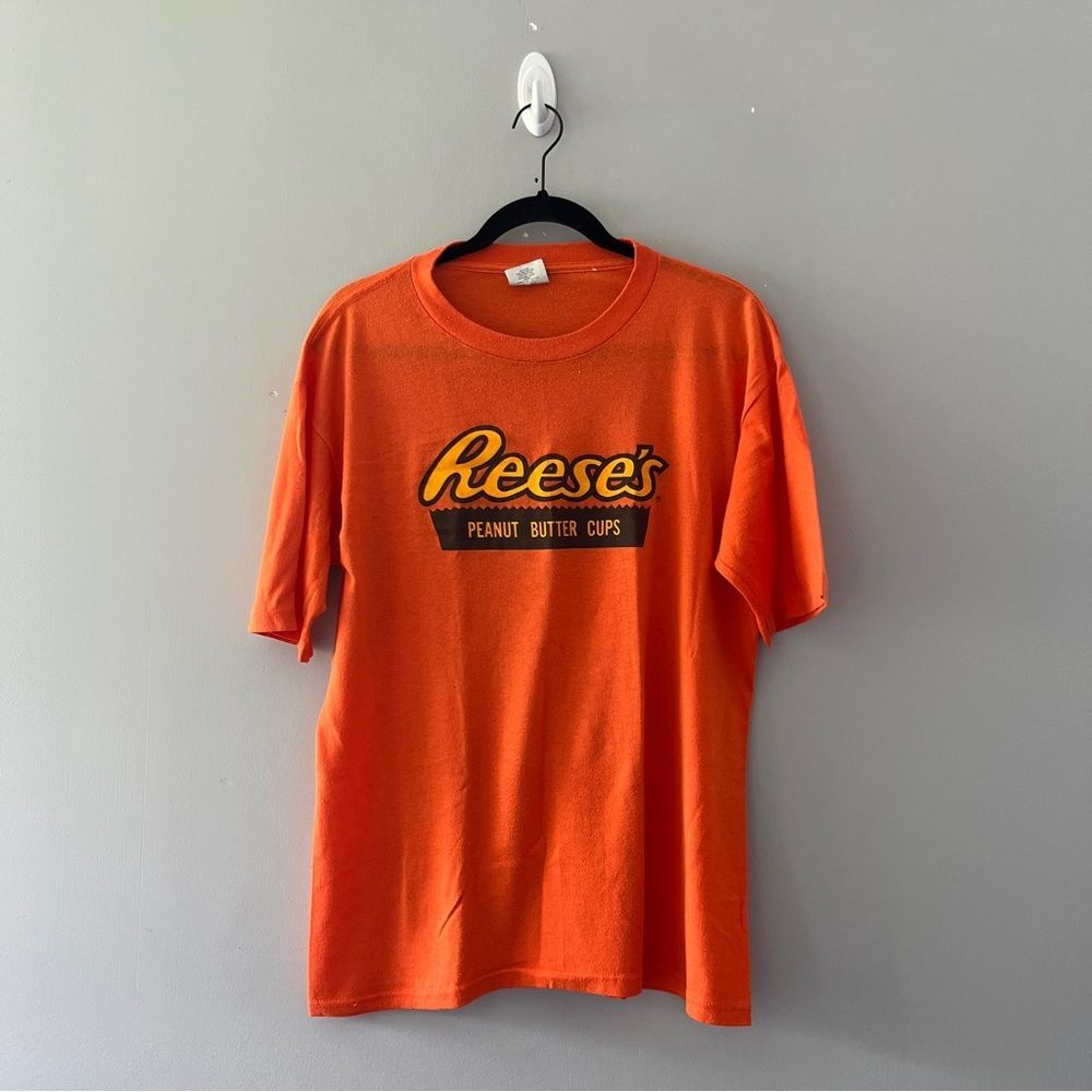 Vintage 80s Reese's Peanut Butter Cup Graphic T-shirt Single Stitch Size XL